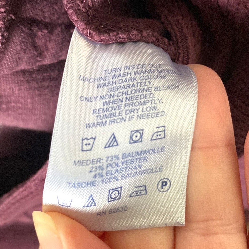 LANDS’ END Burgundy Corduroy Leggings, Size MP. - Picture 13 of 13